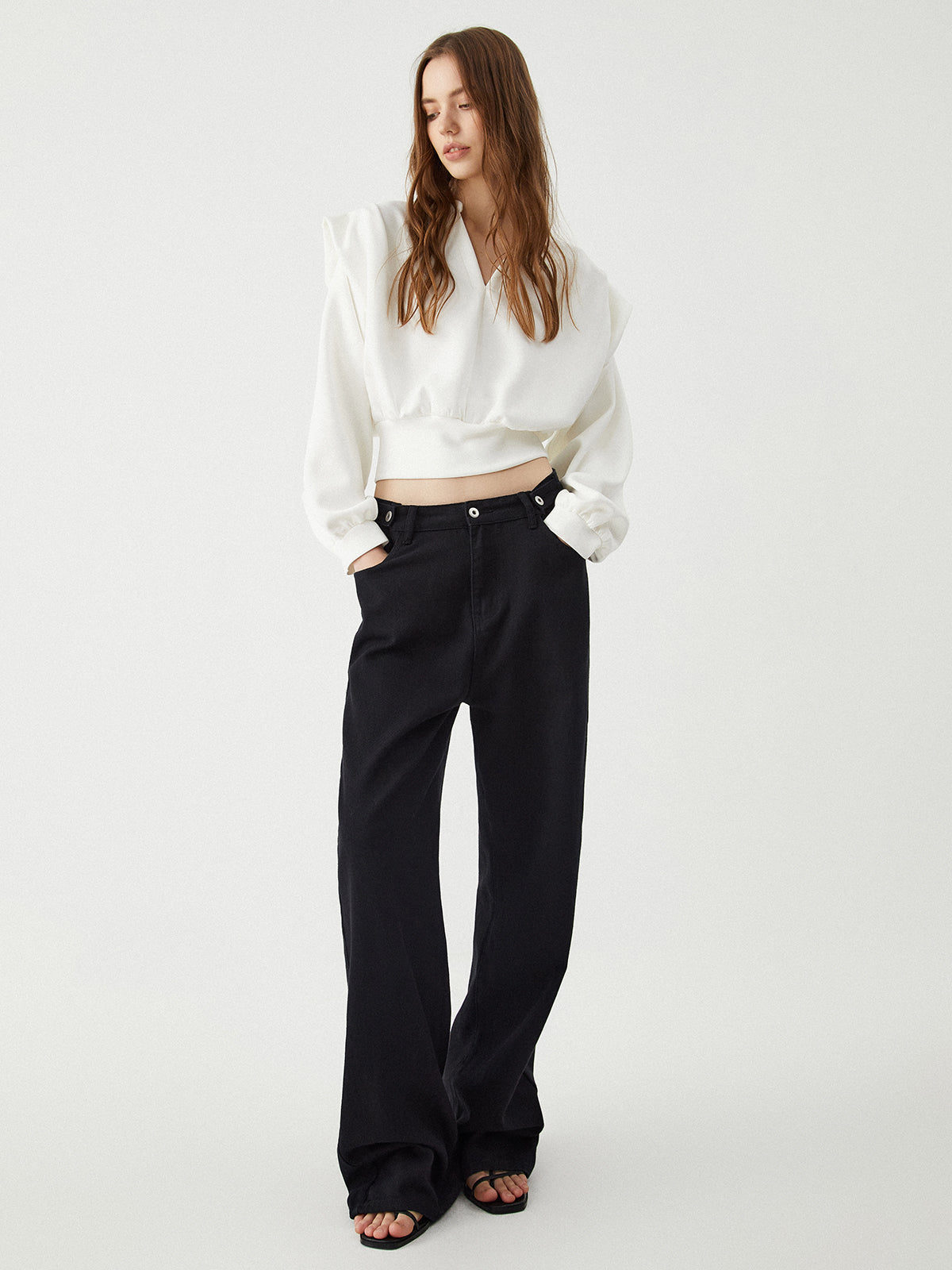 Clara | Oversized Langarmbluse in Uni