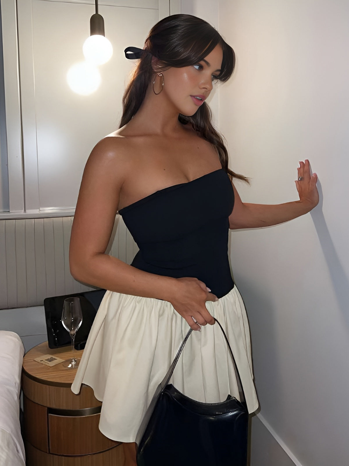 Mia | Patchwork Bustierkleid ohne Rücken