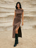 Clara | Asymmetrisches One-Shoulder Split Strickkleid