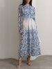 Anna | Plissiertes Langarmkleid mit Blumenmuster