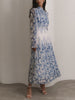 Anna | Plissiertes Langarmkleid mit Blumenmuster