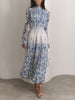 Anna | Plissiertes Langarmkleid mit Blumenmuster