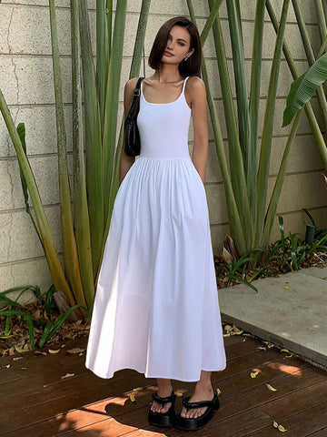 Mia | Patchwork-Taschen Baumwoll-Cami-Midikleid