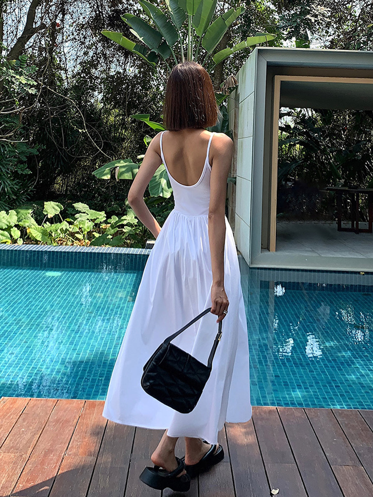 Mia | Patchwork-Taschen Baumwoll-Cami-Midikleid