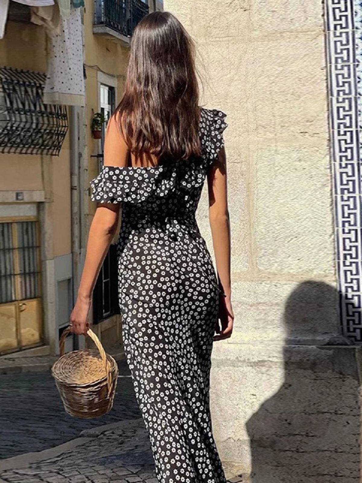 Daisy | Langes Kleid mit floralen Druck