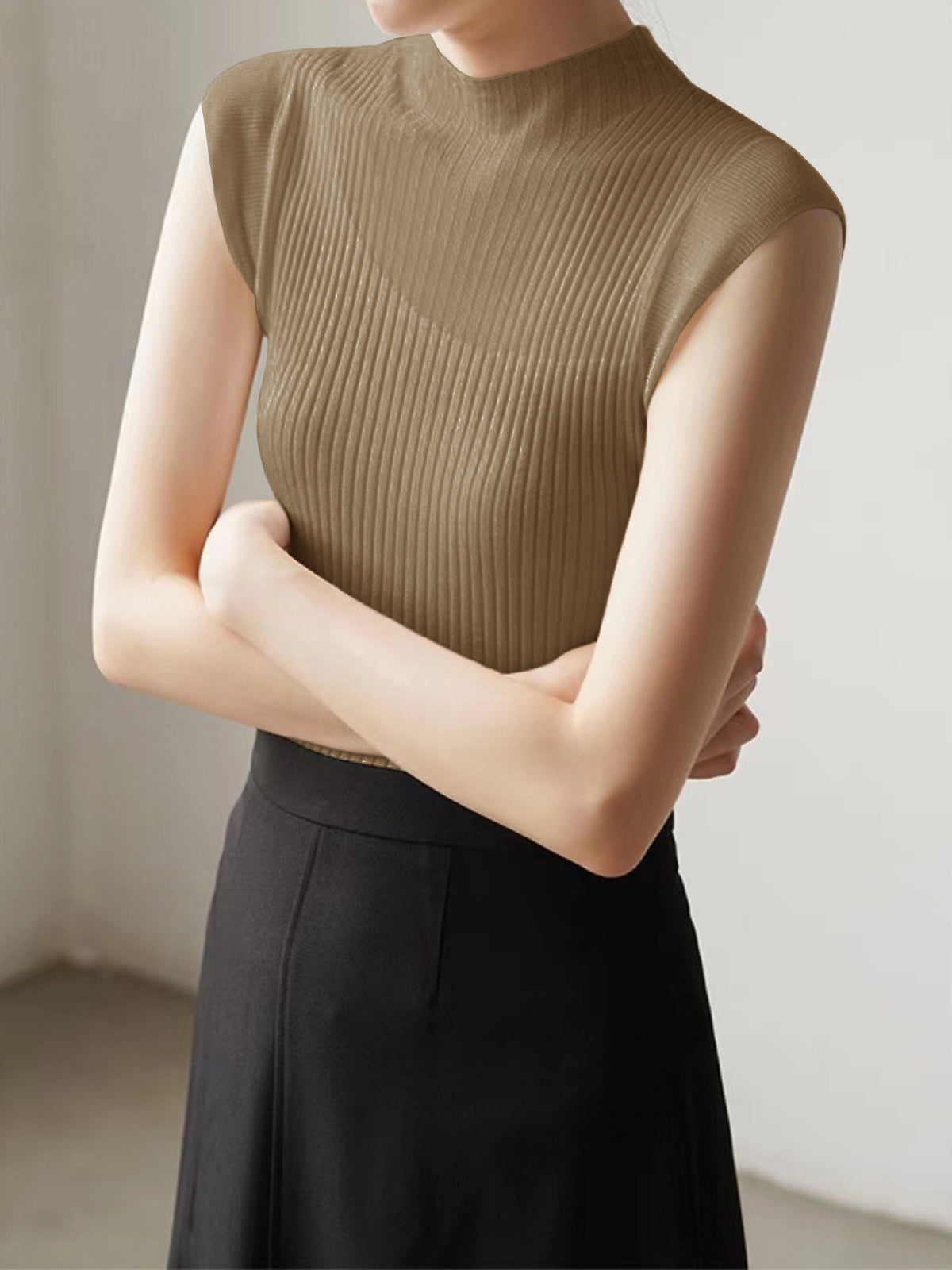 Mia | Ärmelloses Mesh-Patchwork-Top