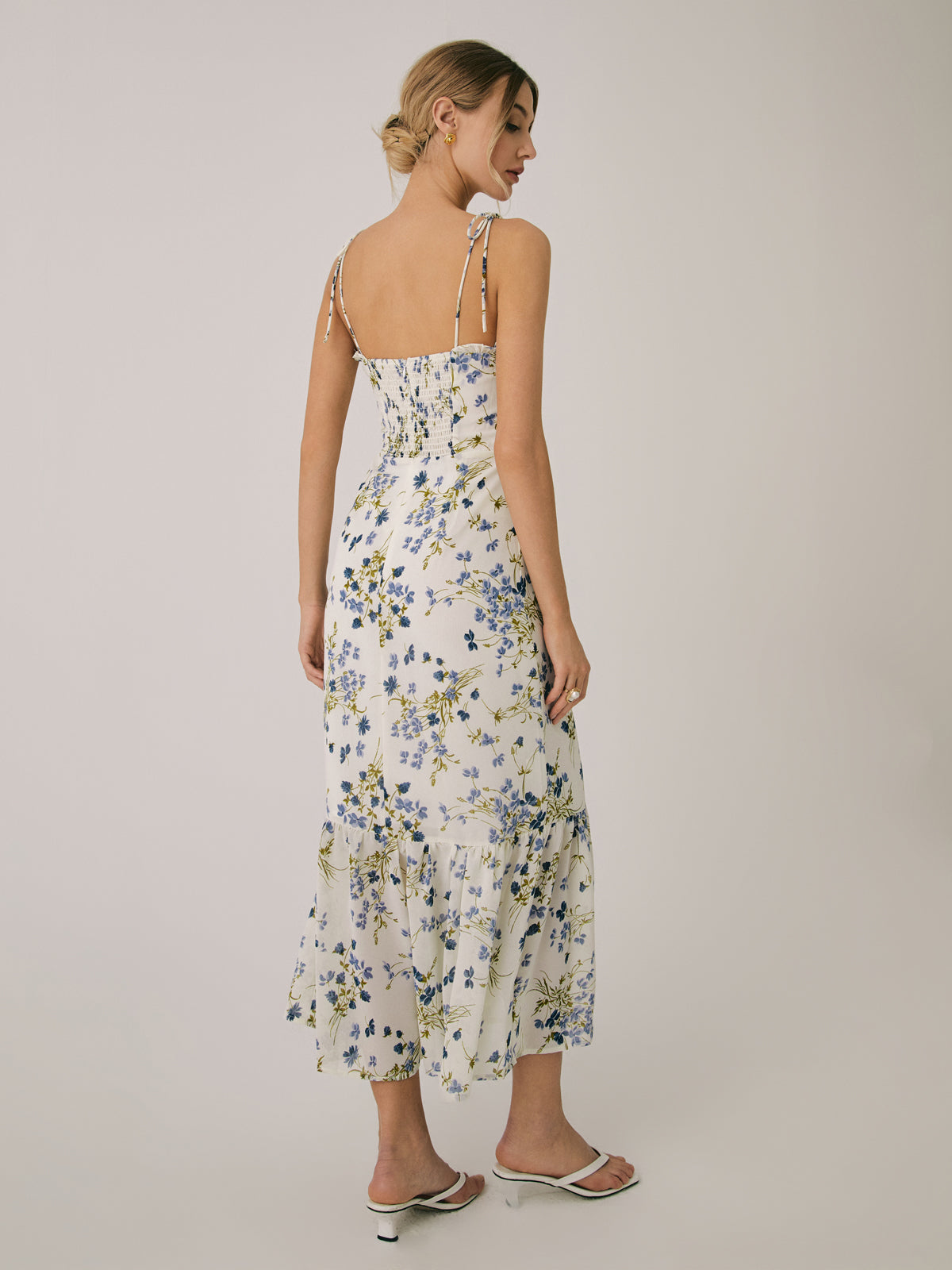 Mia | Rüschenshirt-Maxikleid mit Blumenmuster