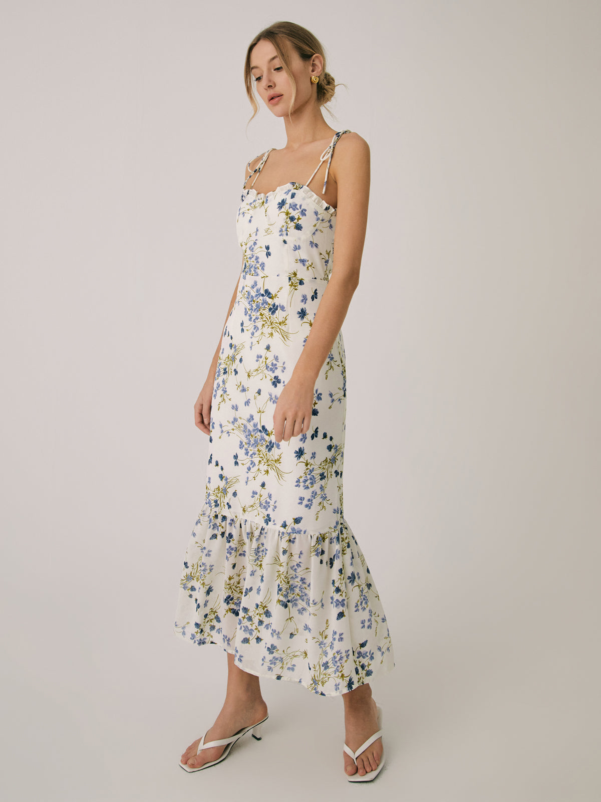 Mia | Rüschenshirt-Maxikleid mit Blumenmuster
