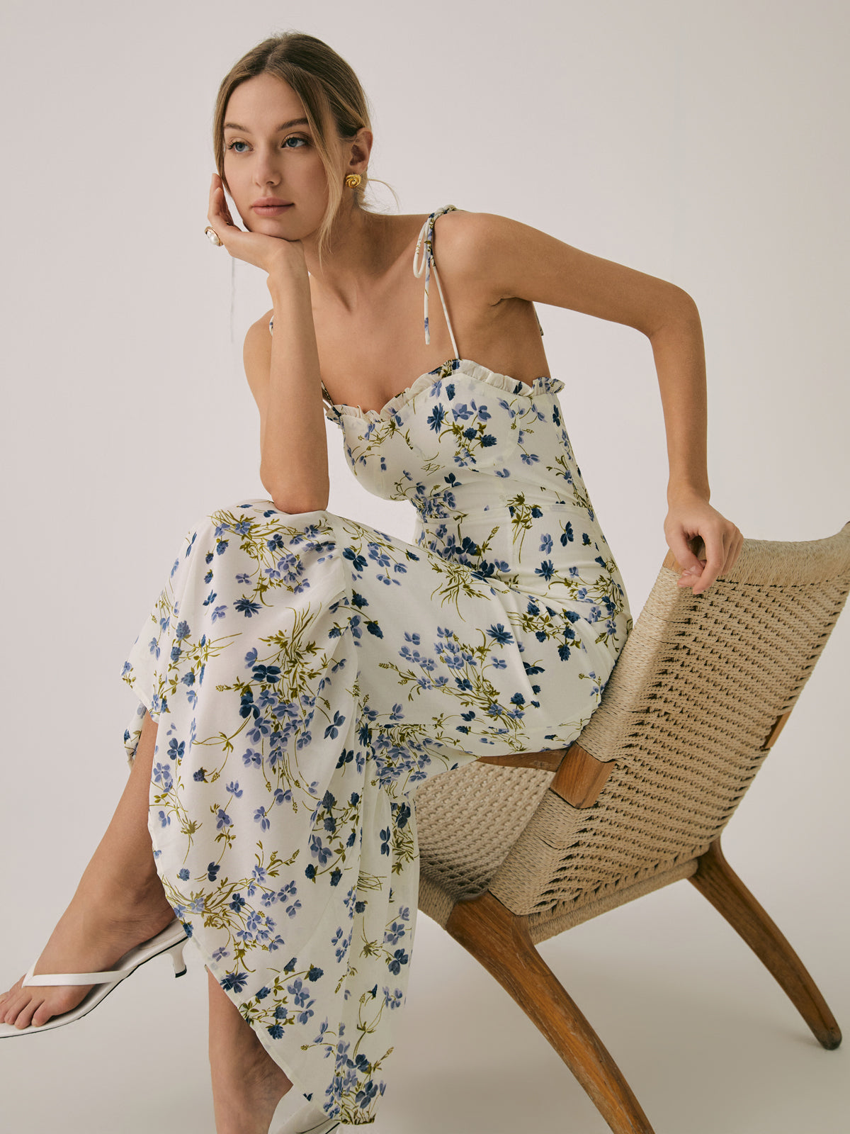 Mia | Rüschenshirt-Maxikleid mit Blumenmuster