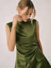 Anna | Satin Kurzkleid mit Rundhalsausschnitt
