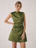 Anna | Satin Kurzkleid mit Rundhalsausschnitt