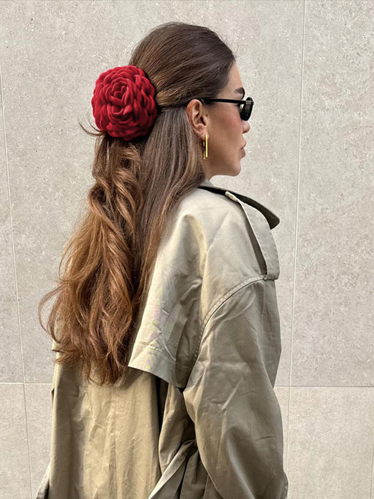 Rosa | Große Haarspange mit Blumenmotiv