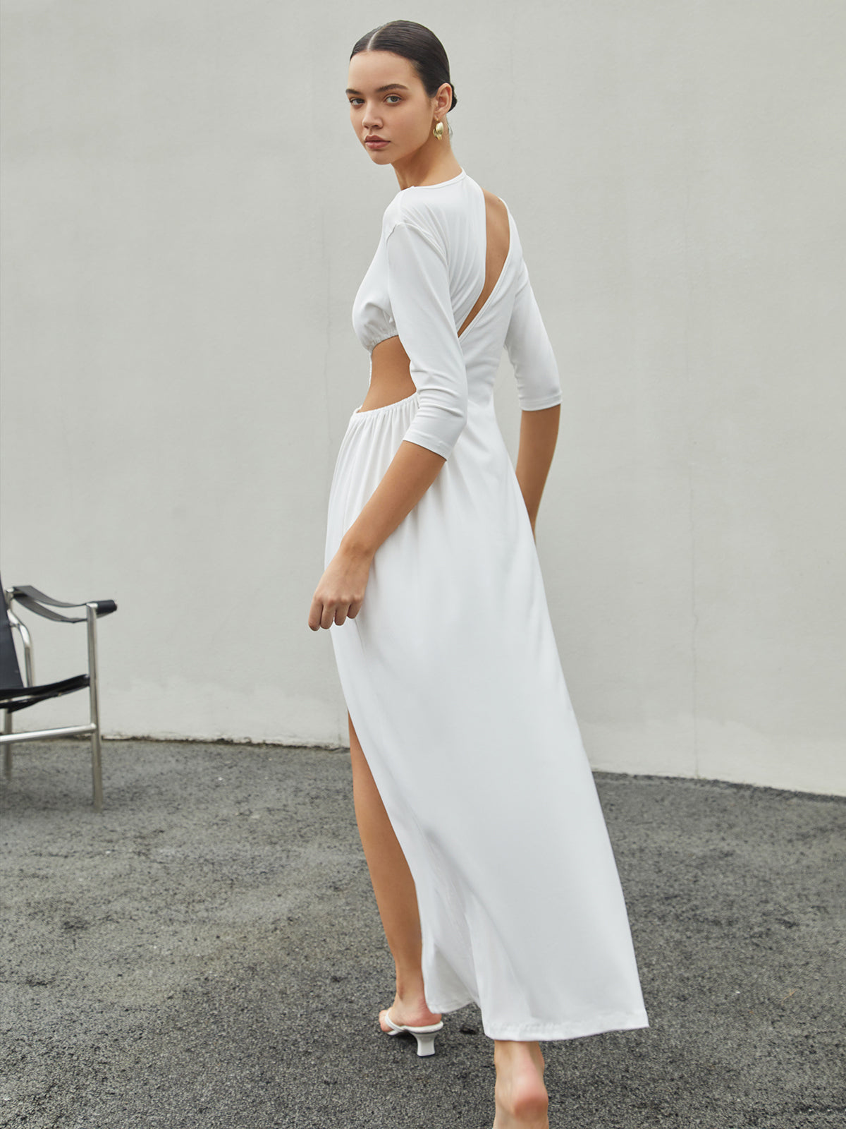 Clara | Cut-Out-Rüschensplit-Kleid Maxi