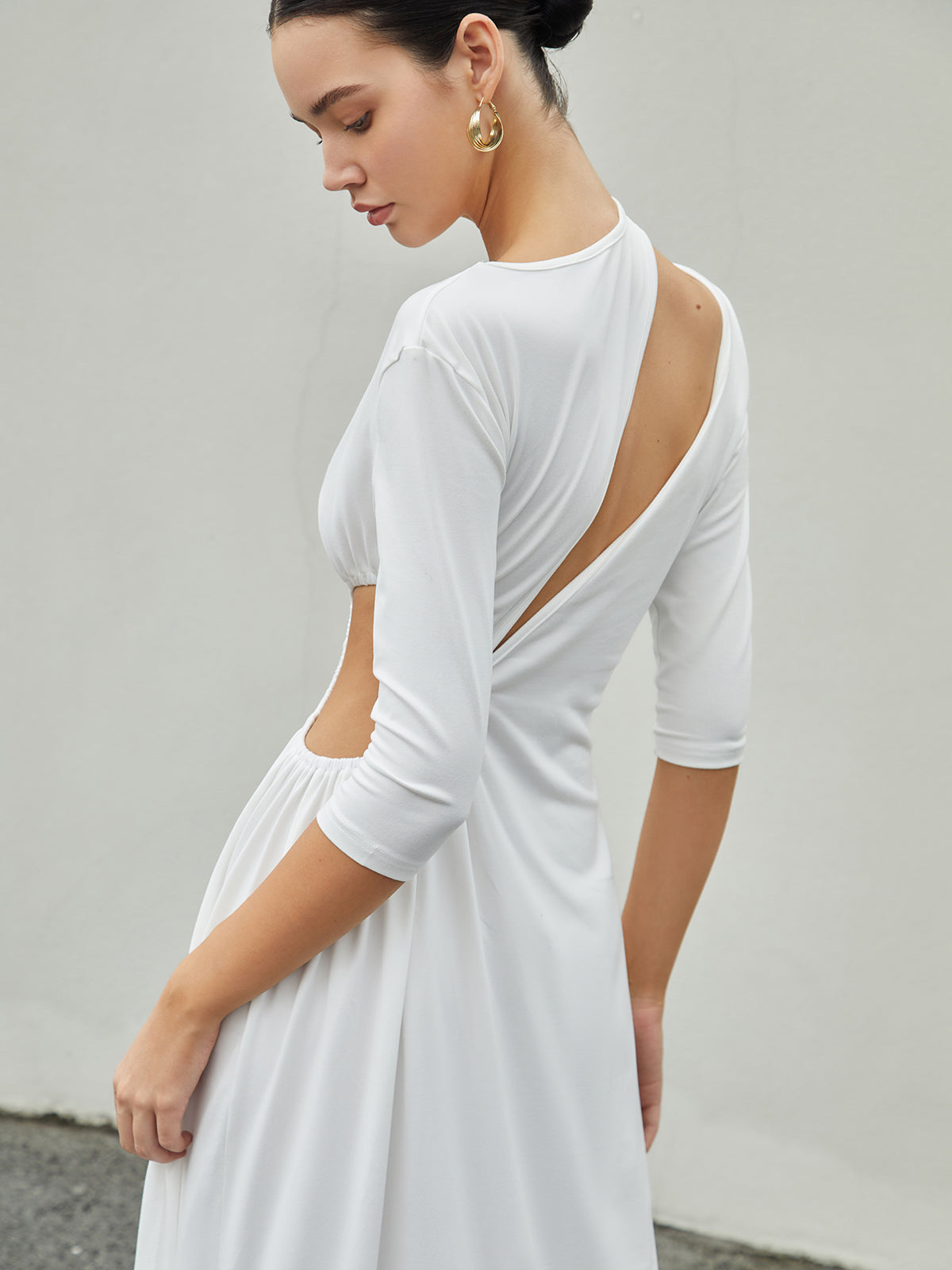 Clara | Cut-Out-Rüschensplit-Kleid Maxi