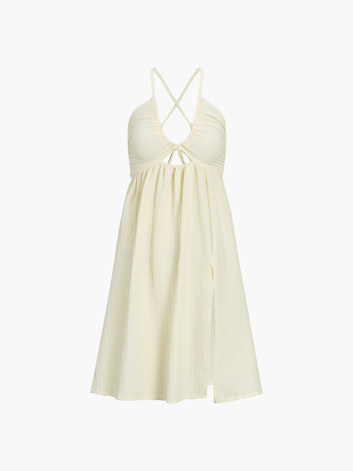 Clara | Verführerisches Rückenfreies Midikleid mit Kreuzschlitz