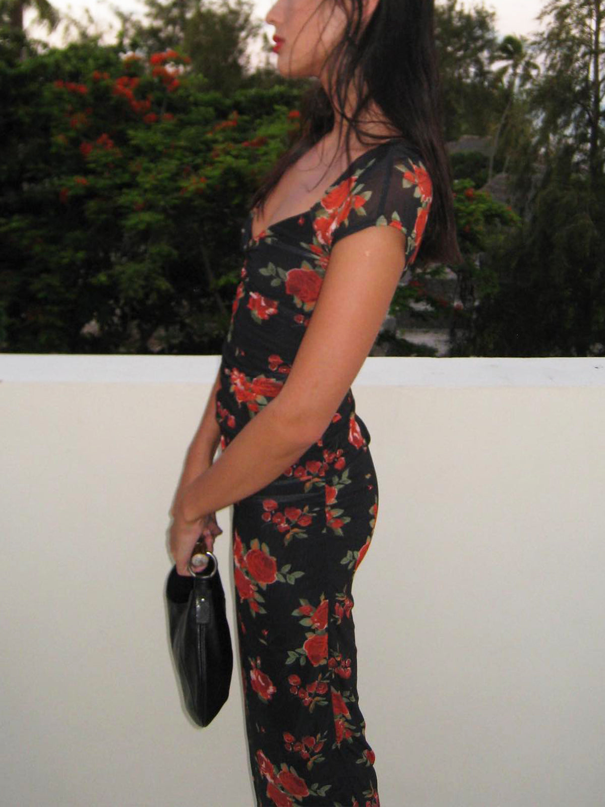 Laura | Florales Midi-Kleid mit Raffung