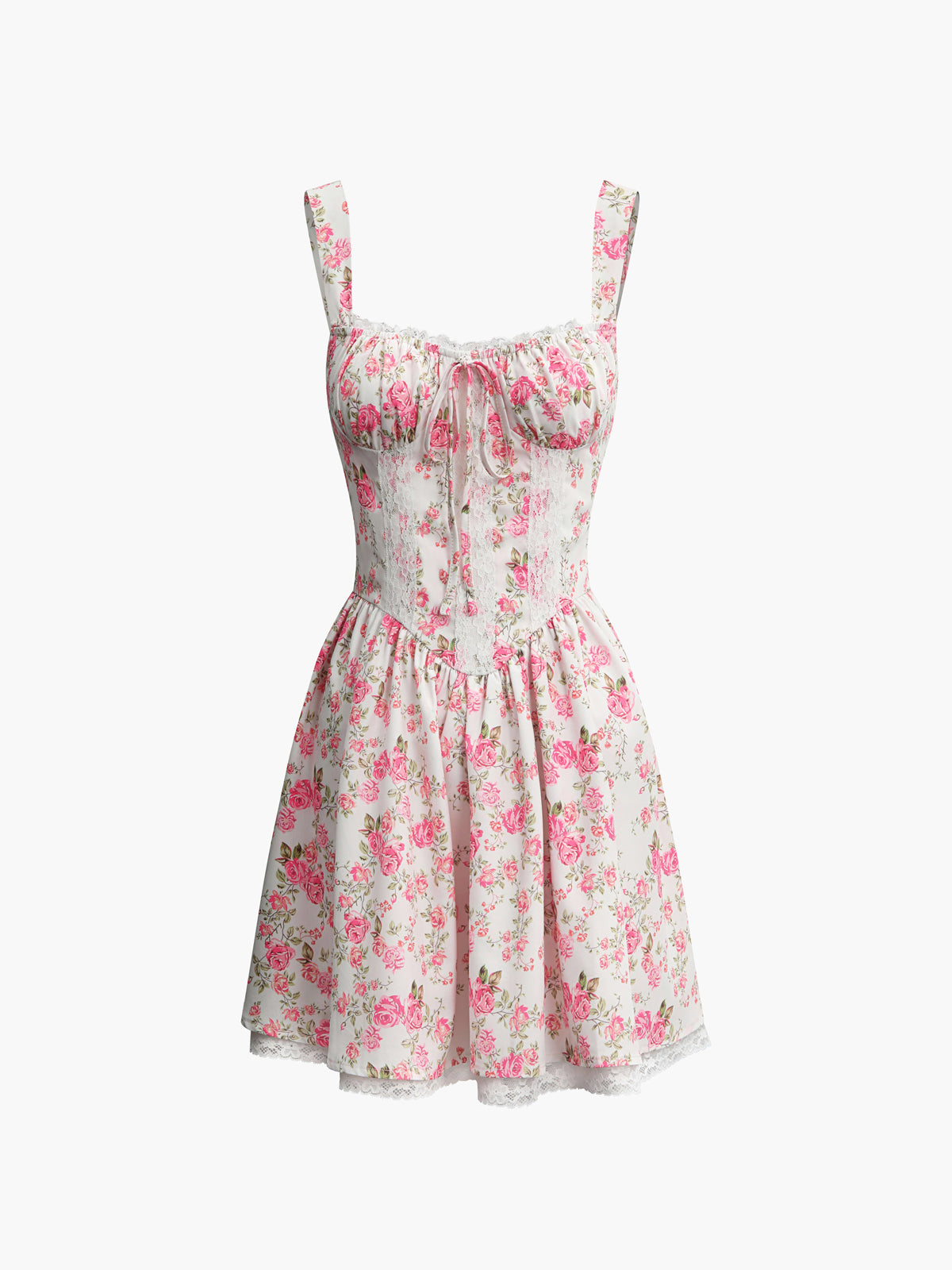 Clara | Florales Kurzkleid mit Taillenknoten