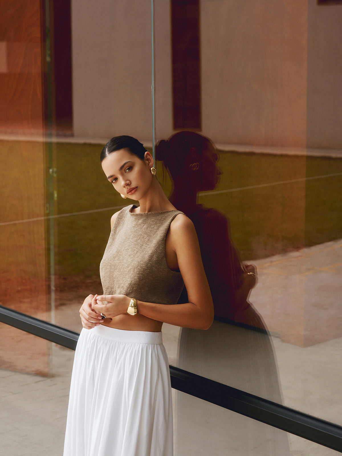 Clara | Stilvolles Baumwoll-Mix Crop Top