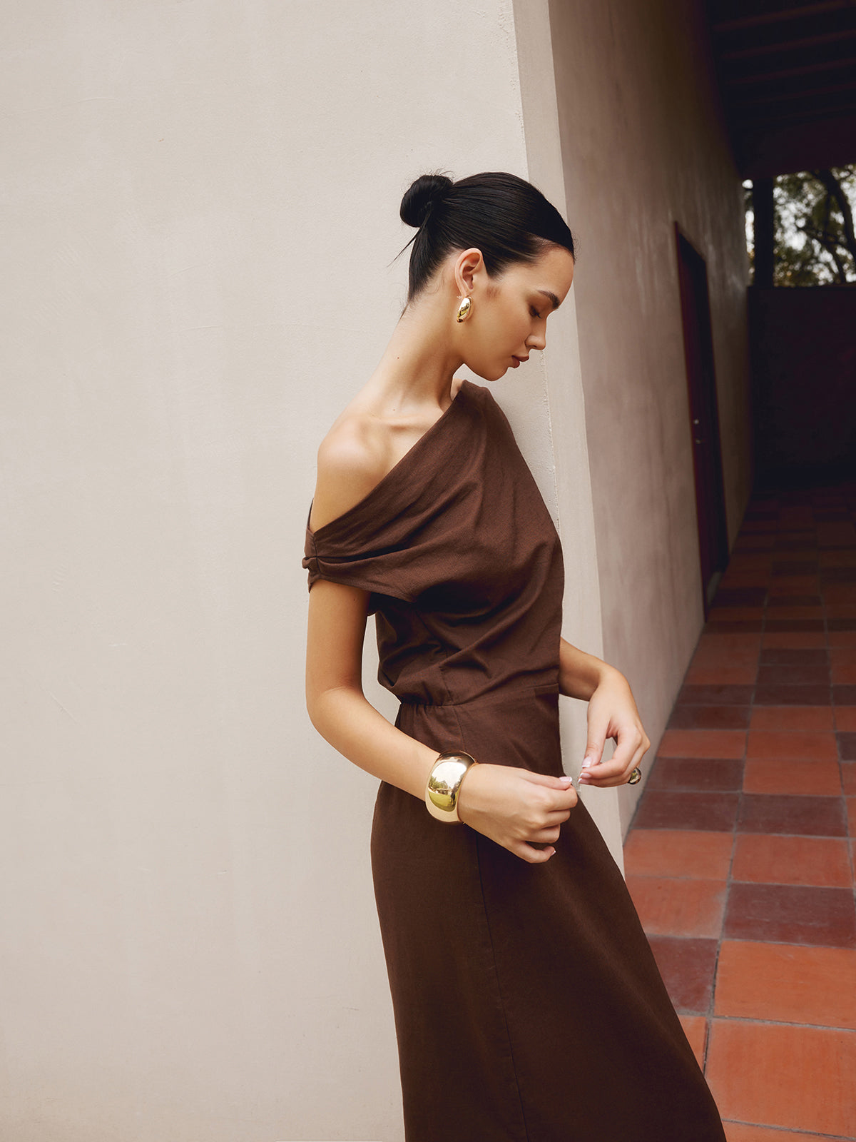 Clara | Asymmetrisches Baumwoll- und Leinenkleid