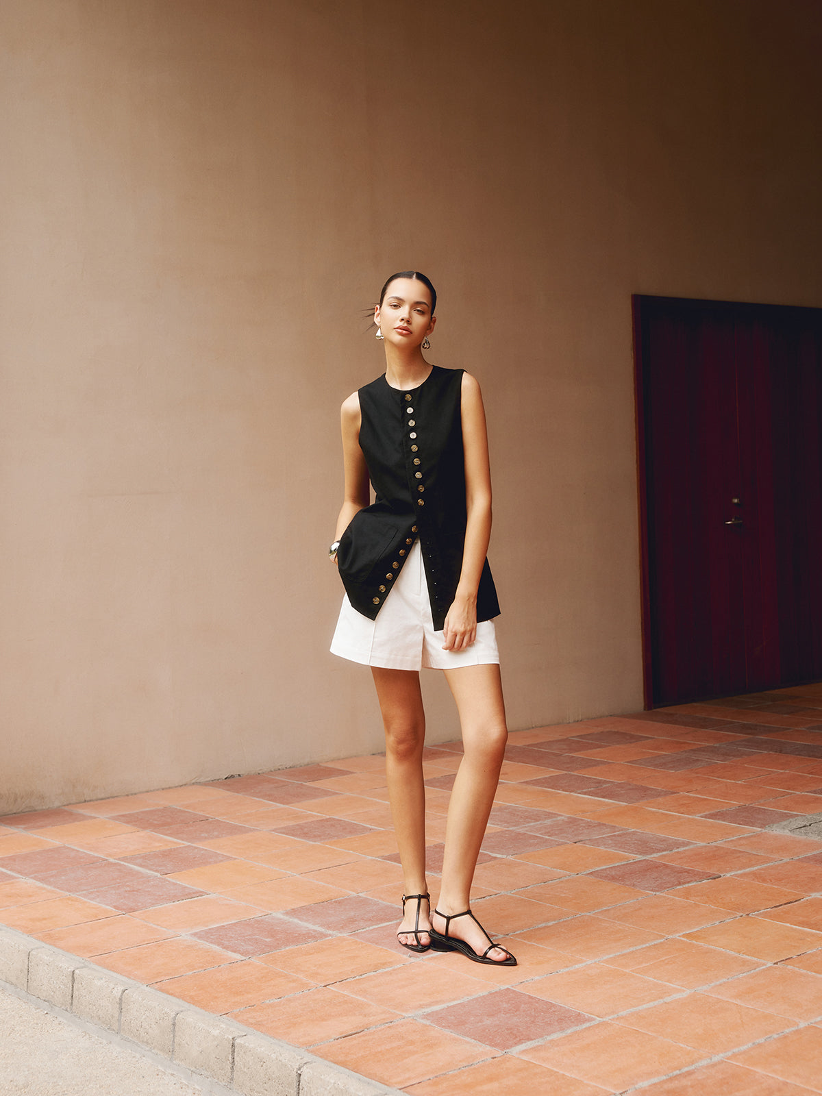 Leonie | Elegante Weste aus Baumwolle und Leinen