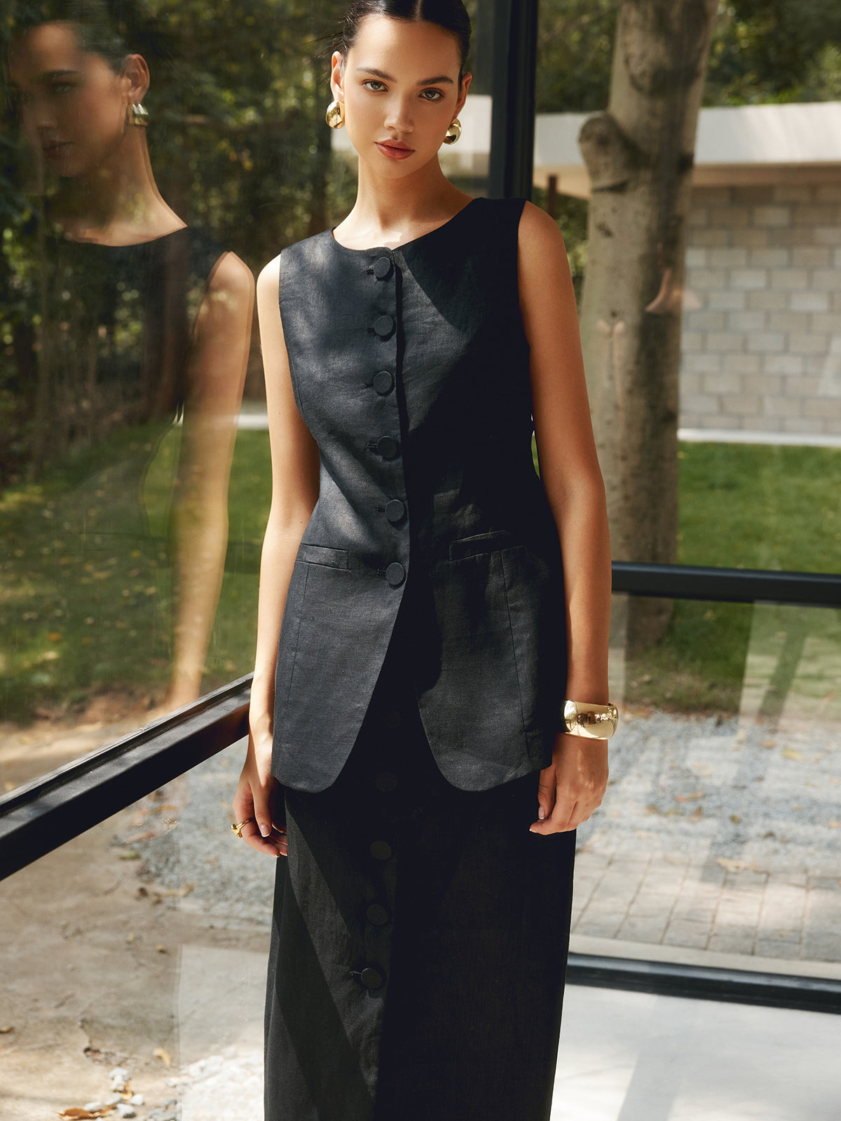 Max | Elegantes Leinen-Mix Weste