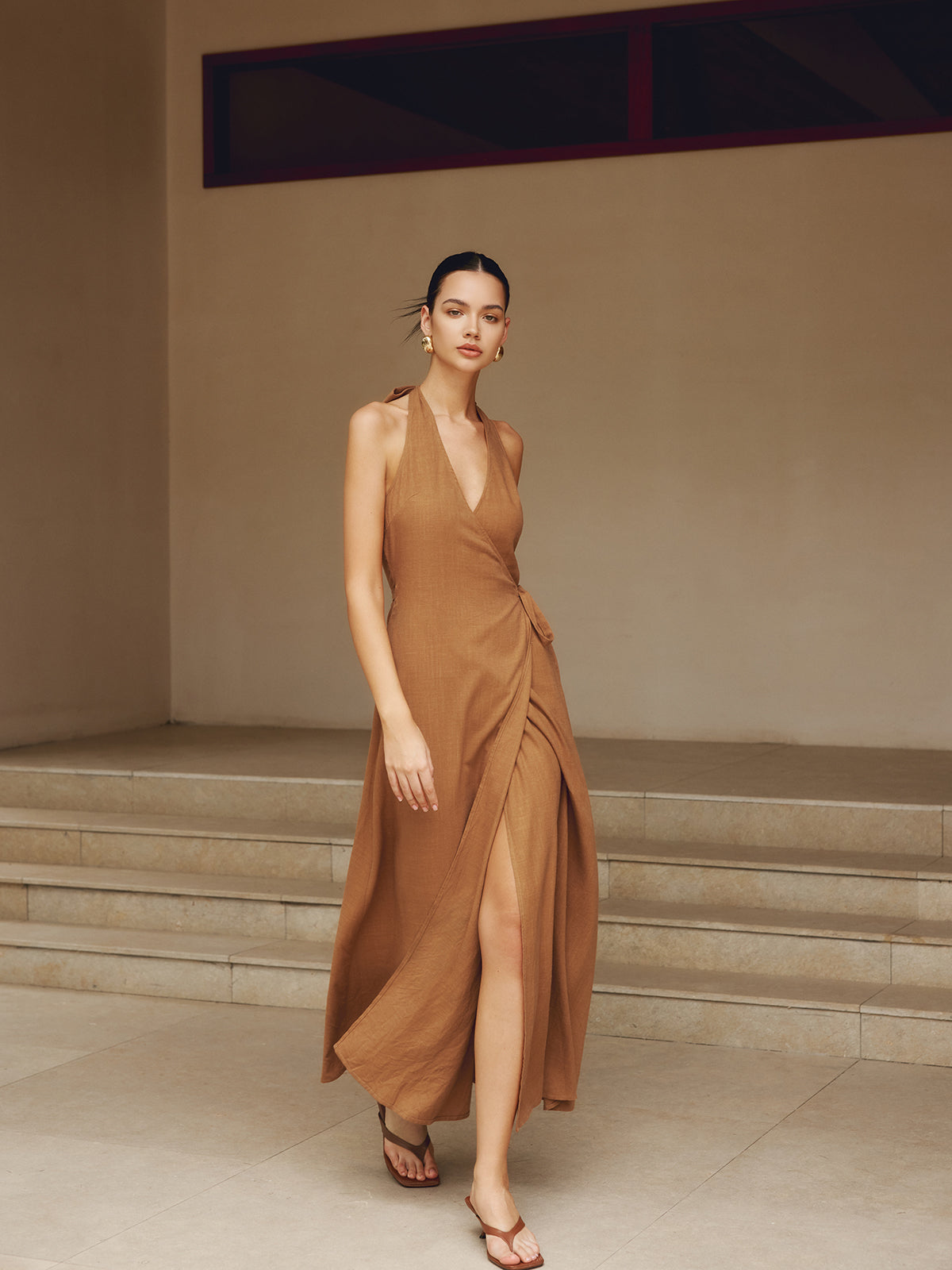 Clara | Wickelkleid aus Baumwolle und Leinen