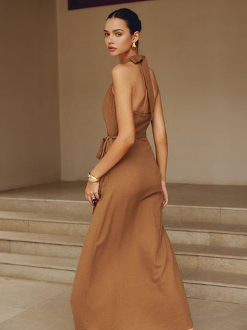 Clara | Wickelkleid aus Baumwolle und Leinen