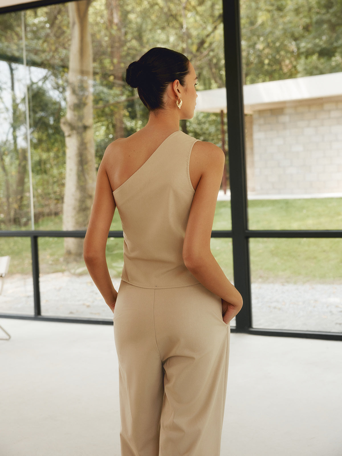 Max | Asymmetrisches Hosen-Set aus Baumwolle und Leinen