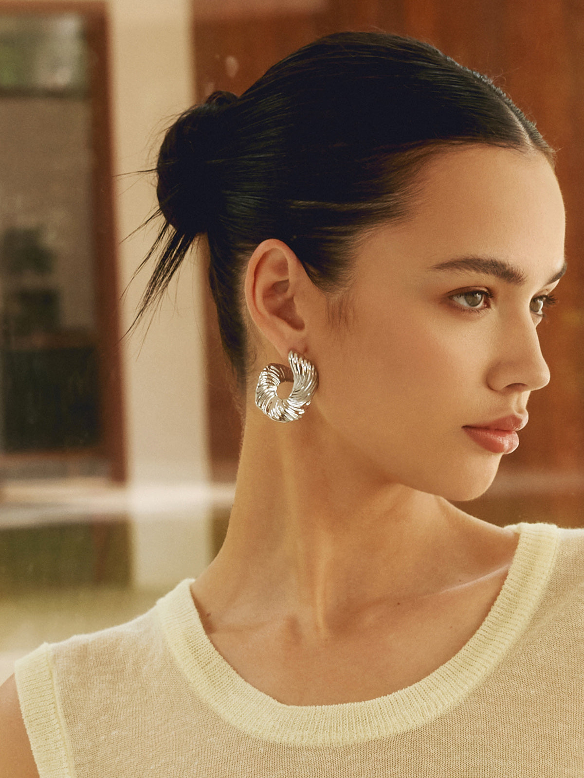 Clara | Geometrische Unregelmäßige Textur Ohrstecker