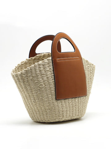 Mia | Zweifarbige Strohtasche