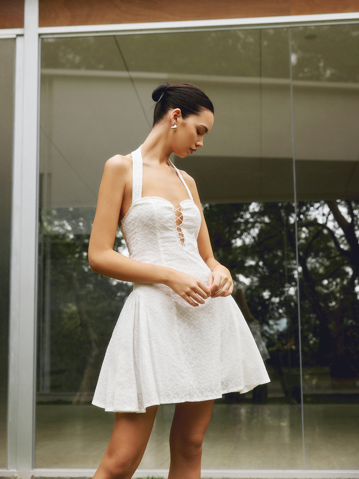 Sophie | Rückenfreies Baumwollkleid mit Halterdesign