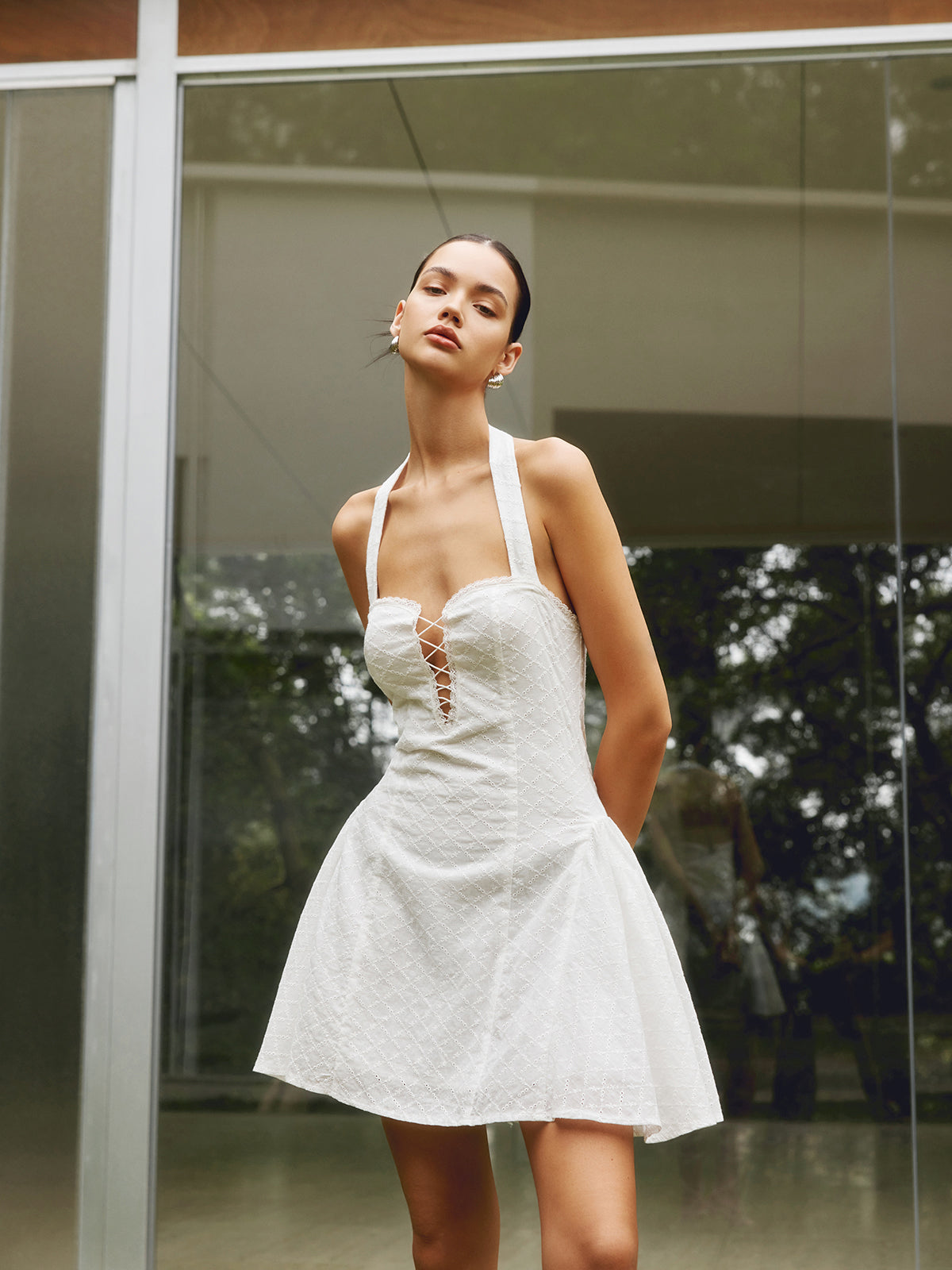 Sophie | Rückenfreies Baumwollkleid mit Halterdesign