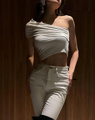 Mia | Asymmetrisches schulterfreies Tank-Top