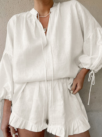 Clara | Verstellbares Rüschenset aus reiner Baumwolle