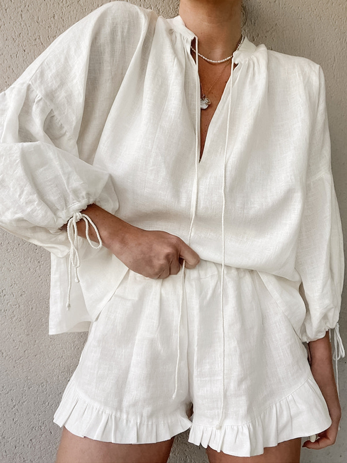 Clara | Verstellbares Rüschenset aus reiner Baumwolle