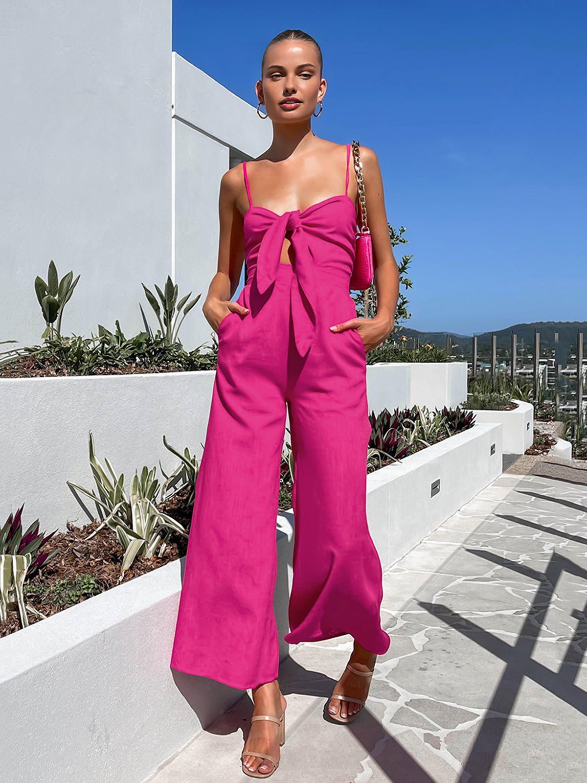 Clara | Eleganter Baumwoll-Jumpsuit mit Twist-Detail