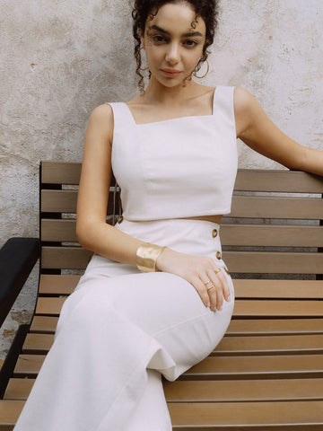 Max | Elegantes Tanktop- und Hosen-Set mit Knopfdetail