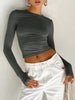 Mona | Lässiges Langärmeliges Utility Crop Top