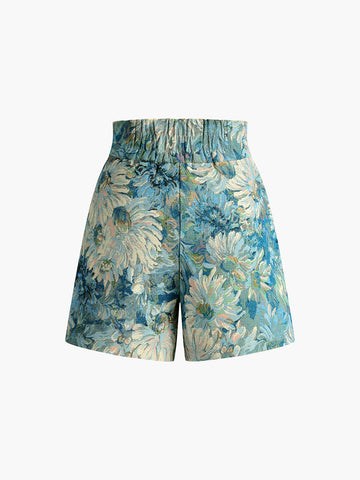 Romantischer Stil | Monet Garden High Waist Shorts