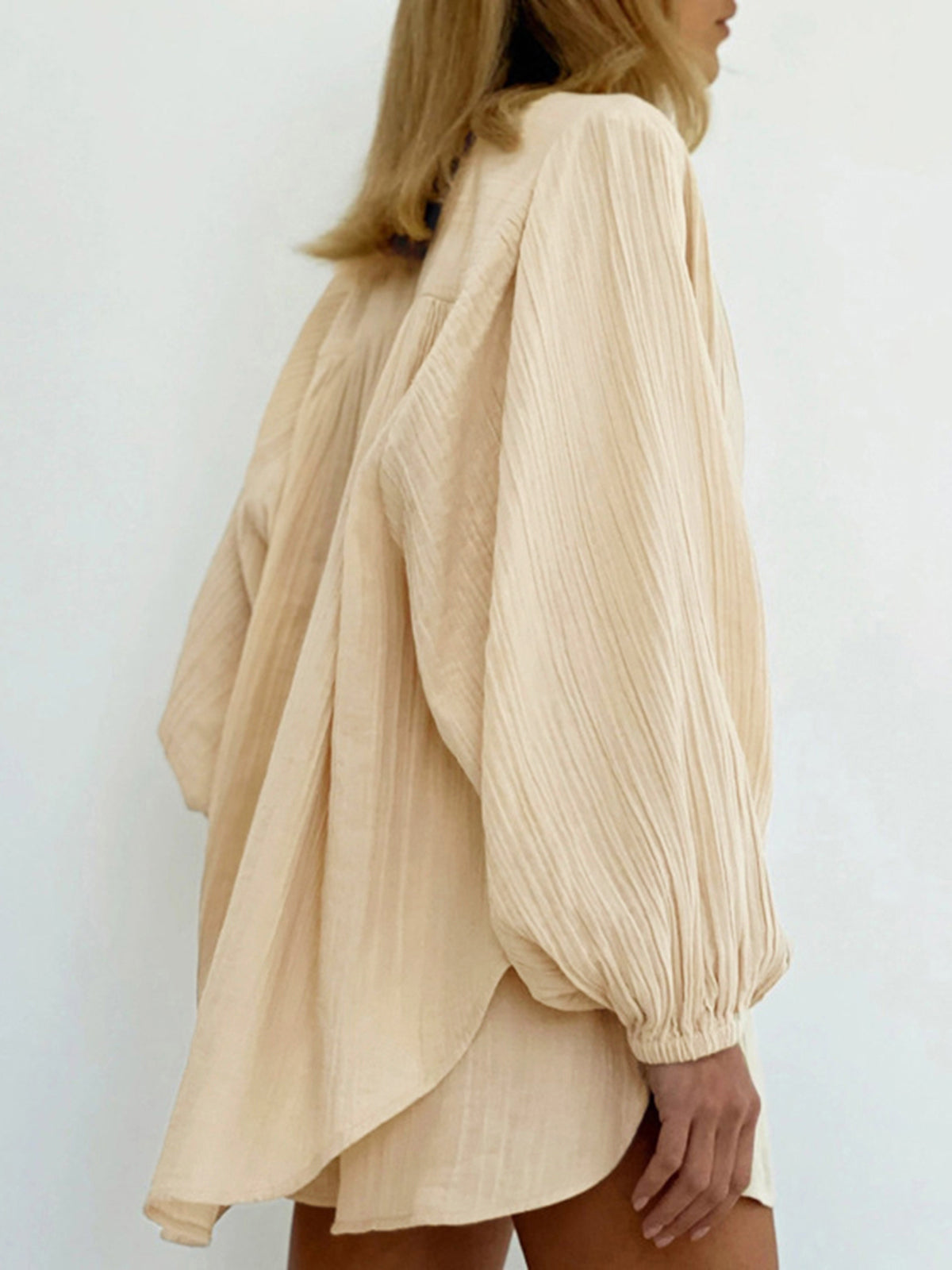 Sommerlook | Santorini Texturiertes Zweiteiliges Shorts Set