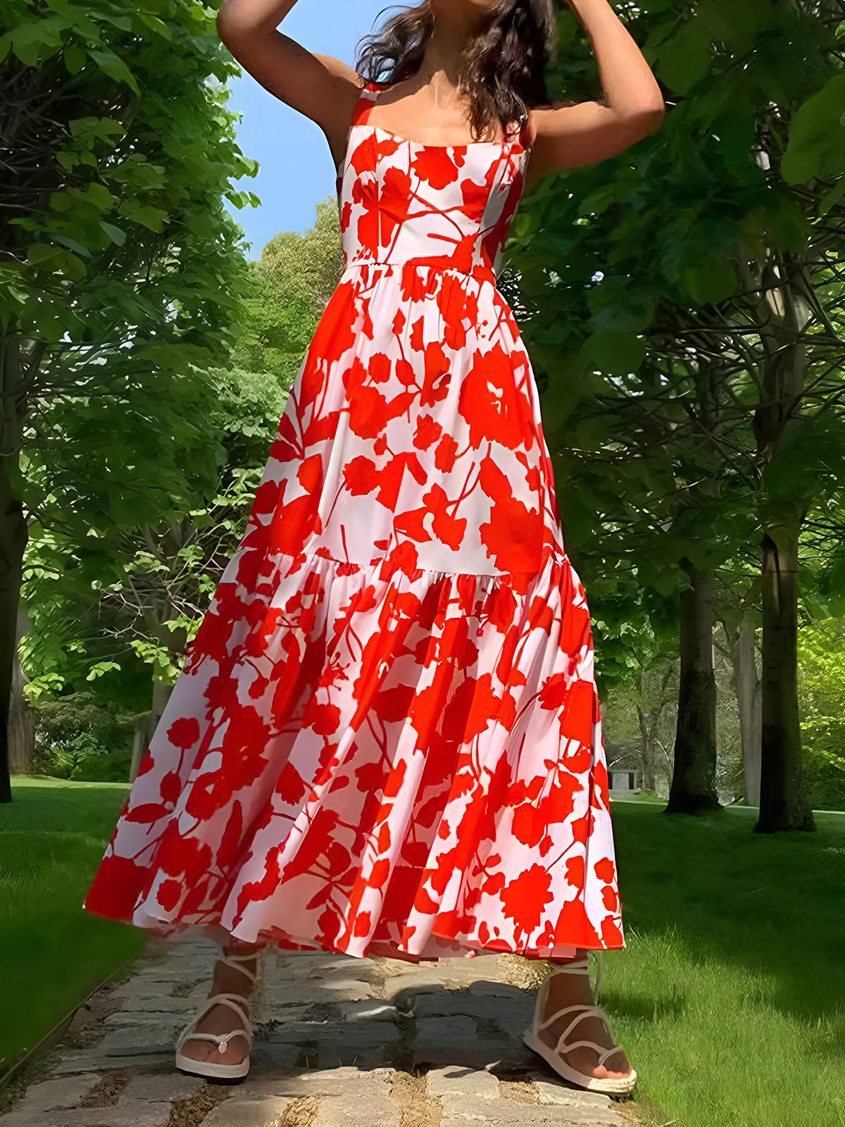 Clara | Blühendes Sommerblumen-Cami-Maxikleid