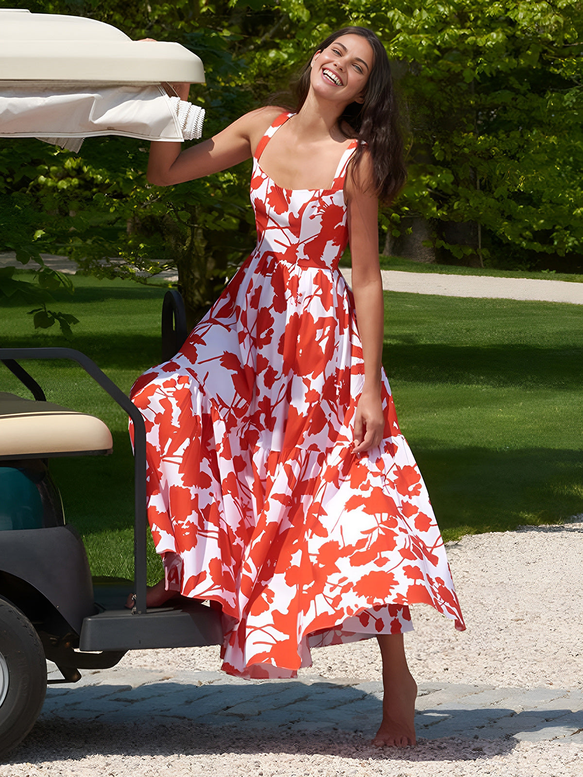 Clara | Blühendes Sommerblumen-Cami-Maxikleid