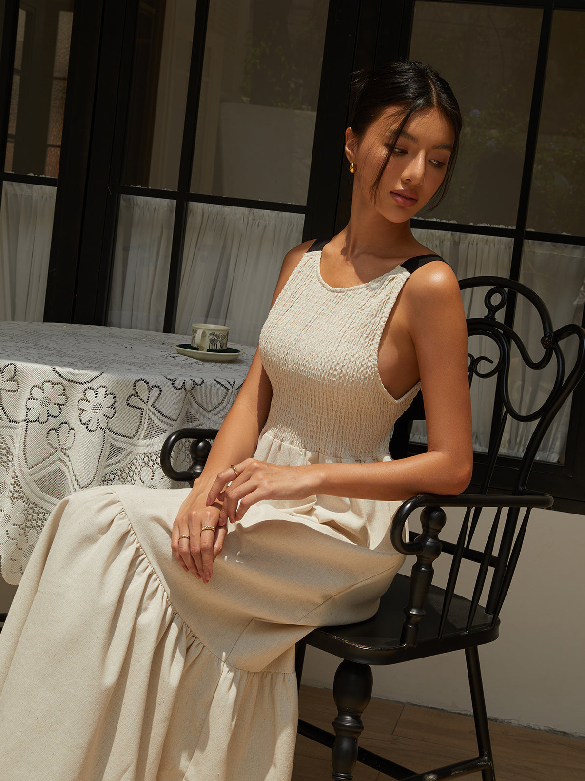 Isabella | Rüschendetails Cami Maxikleid