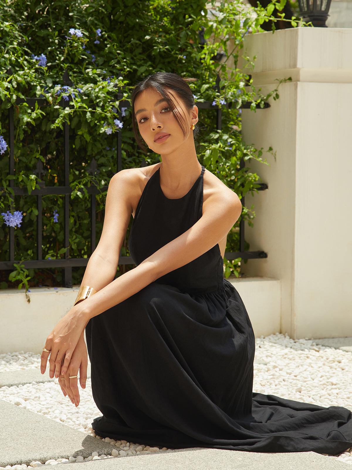 Mia | Elegantes Halterkleid in Maxi-Länge