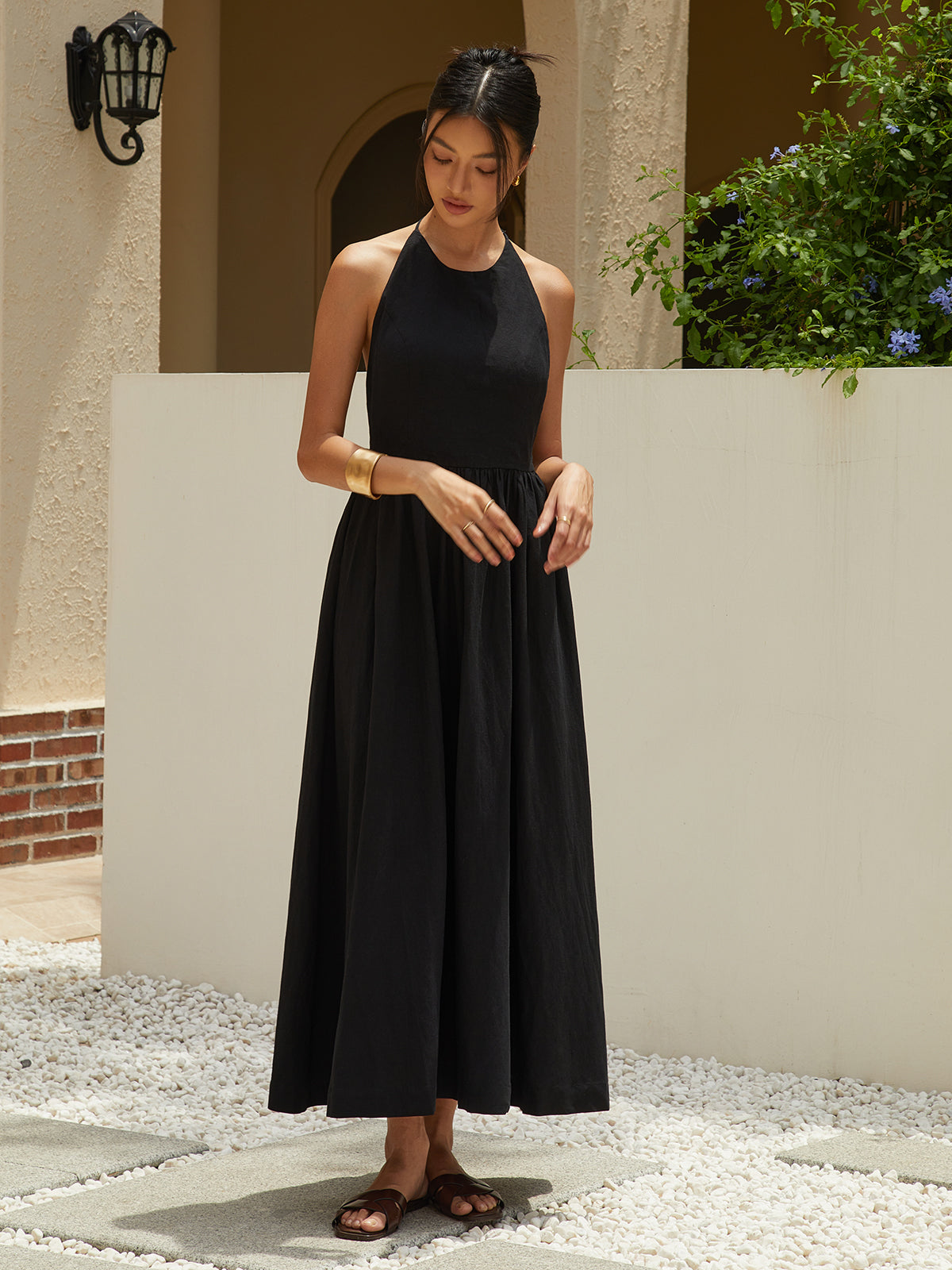 Mia | Elegantes Halterkleid in Maxi-Länge