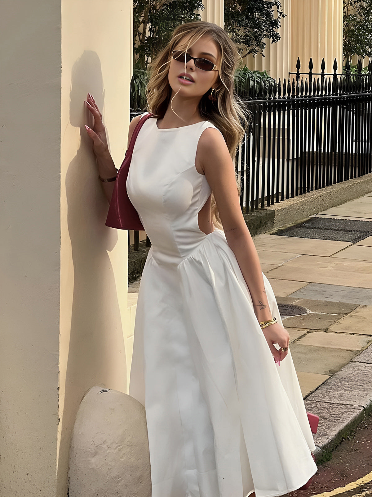 Eleganz | Serendipity Rückenfreies Midi Kleid