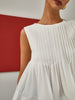 Anja | Gefaltete Peplum-Ärmellose Bluse