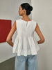 Anja | Gefaltete Peplum-Ärmellose Bluse