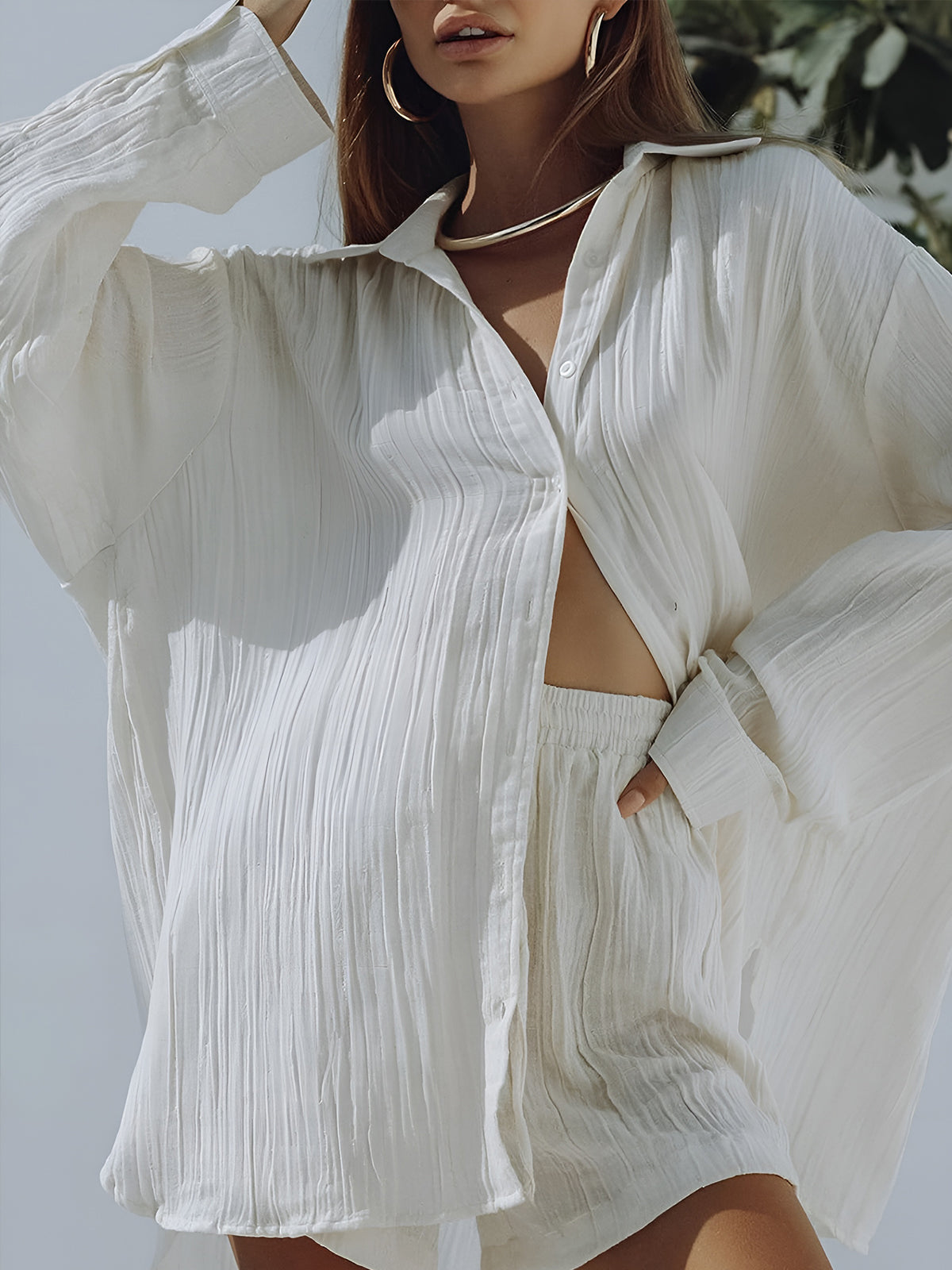 Felix | Baumwollmischung Shorts Set mit Taschen und Kordelzug