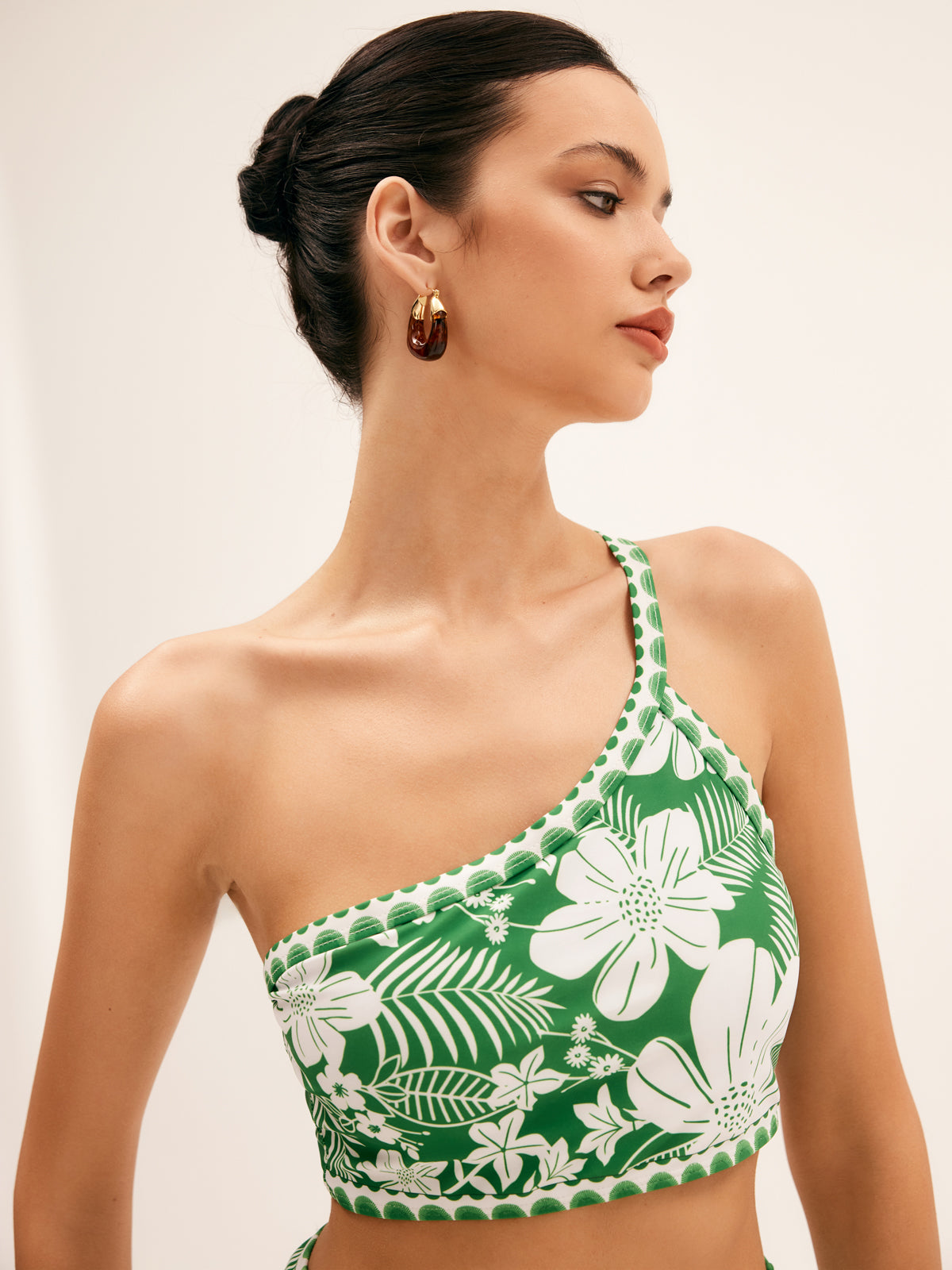 Lena | Verführerisches One Shoulder Floral Bikini Set